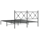 vidaXL Cadre de lit métal sans matelas avec tête de lit noir 150x200cm
