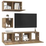 vidaXL Ensemble meuble TV 4 Pièces Chêne artisanal Bois d'ingénierie
