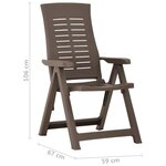 vidaXL Chaises inclinables de jardin lot de 2 Plastique Moka