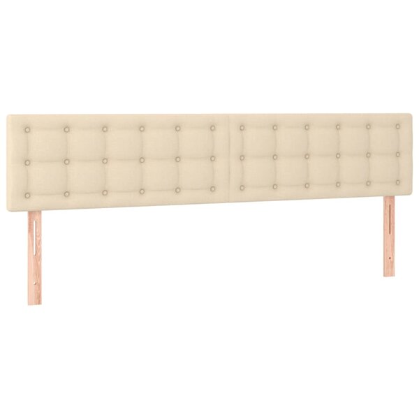 vidaXL Têtes de lit 2 Pièces Crème 80x5x78/88 cm Tissu
