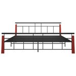 vidaXL Cadre de lit sans matelas métal bois de chêne massif 200x200 cm