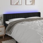 vidaXL Tête de lit à LED Noir 163x16x78/88 cm Velours