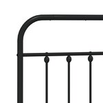 vidaXL Cadre de lit métal avec tête de lit noir 183x213 cm