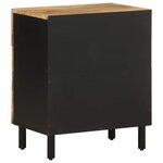 vidaXL Table de chevet noir 50x33x60 cm bois de manguier massif brut