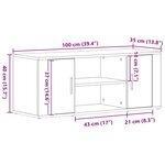 vidaXL Meuble TV chêne artisanal 100 x 35 x 40 cm Bois d'ingénierie
