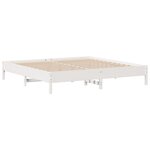 vidaXL Cadre de lit sans matelas blanc 200x200 cm bois massif de pin