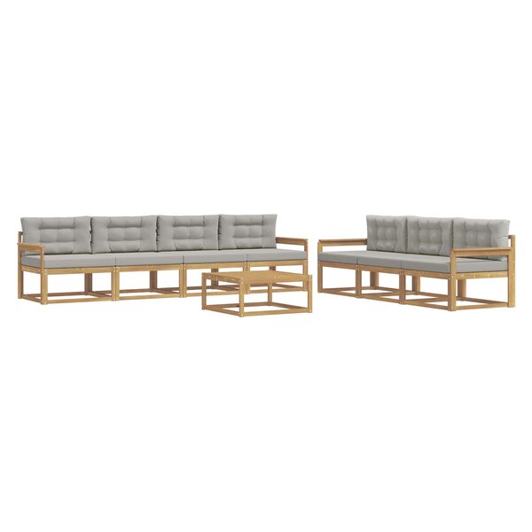 vidaXL Ensemble de canapés d'extérieur 7 pc Blanc et gris clair