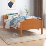 vidaXL Cadre de lit Marron miel Bois de pin massif 100x200 cm