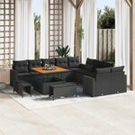 vidaXL Ensemble de canapé de jardin 13 Pièces Noir 100 x 100 x 71 cm