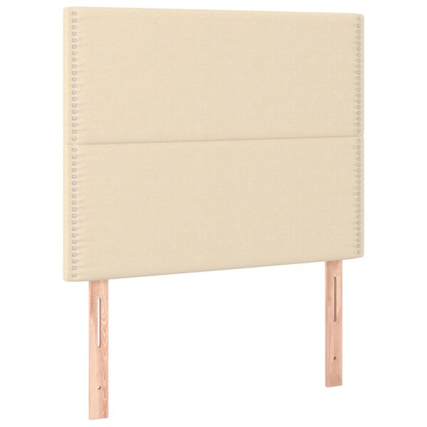 vidaXL Têtes de lit 2 Pièces Crème 90x5x78/88 cm Tissu