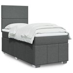 vidaXL Sommier à lattes de lit et matelas Gris foncé 90x190 cm Tissu