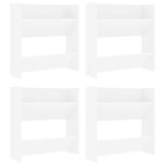 vidaXL Armoires à chaussures murales 4 Pièces blanc bois d'ingénierie