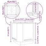 vidaXL Foyer sans fumée Noir 48 x 48 x 51 cm Acier