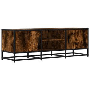 vidaXL Meuble TV chêne fumé 120x35x41 cm bois d'ingénierie et métal