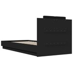 vidaXL Cadre de lit et tête de lit noir 100x200 cm bois d'ingénierie