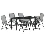 vidaXL Set de jardin à manger de 7 pièces en acier anthracite