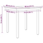 vidaXL Table à dîner de jardin Noir 80x80x74 cm Acier et verre