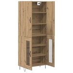 vidaXL Haut Armoire 2 Pièces Chêne artisanal Bois d'ingénierie et verre