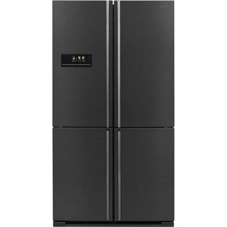 Sharp sj-f1560e0a - réfrigérateur 4 portes - 560 l (390 + 170 l) - froid ventilé no frost - l 91 x h 185 cm - inox noir