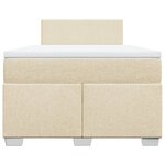 vidaXL Sommier à lattes de lit avec matelas Crème 120x200 cm Tissu