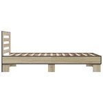 vidaXL Cadre de lit chêne sonoma 90x200 cm bois d'ingénierie et métal