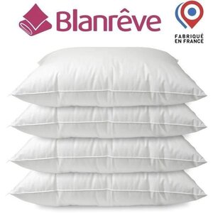 4 oreillers - Finition bourdon apparent - 60 x 60 cm - BLANREVE