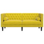 vidaXL Canapé Chesterfield avec traversins 2 places jaune velours