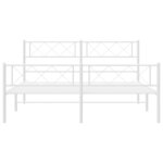 vidaXL Cadre de lit métal avec tête de lit/pied de lit blanc 140x190cm