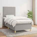 vidaXL Sommier à lattes de lit et matelas Gris clair 90x190 cm Tissu