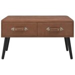 Banquette pouf tabouret meuble banc avec tiroirs 80 cm marron foncé synthétique 3002159