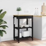 vidaXL Chariot de cuisine Uni Noir 60 x 40 x 88 5 cm