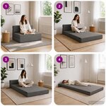 vidaXL Canapé-lit pliable Gris foncé 70 x 72 x 60 cm Tissu