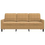 vidaXL Canapé à 3 places Marron 180 cm Velours