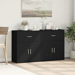 vidaXL Buffets 2 Pièces noir 60x31x70 cm bois d'ingénierie