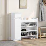 vidaXL Armoire à chaussures blanc 100 5x28x100 cm bois d'ingénierie