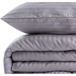 Parure de lit - housse de couette 220 x 240 + 2 taies d'oreiller 60 x 60  70  polyester - Gris