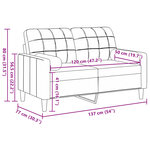 vidaXL Canapé 2 places avec oreillers décoratifs crème 120 cm velours
