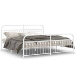 vidaXL Cadre de lit métal avec tête de lit/pied de lit blanc 193x203cm