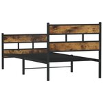 vidaXL Cadre de lit en métal sans matelas chêne fumé 107x203 cm