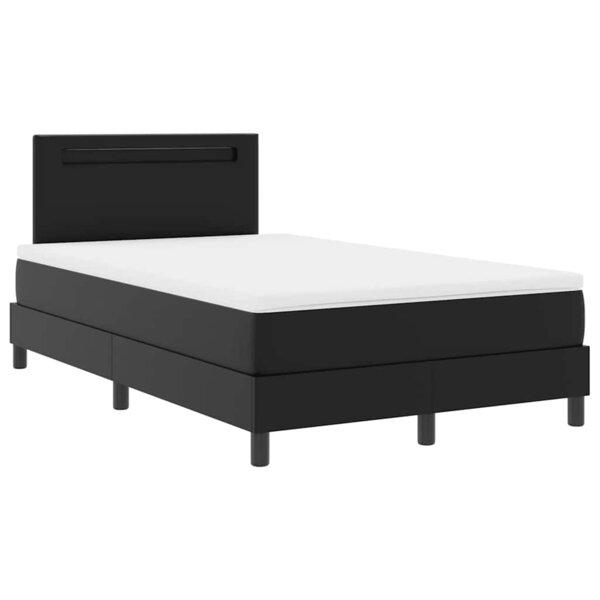 vidaXL Lit Box Spring avec matelas noir  120x200 cm  simili cuir