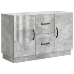 vidaXL Buffet Gris béton 89 x 34 5 x 57 cm Bois d'ingénierie