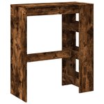 vidaXL Table de bar avec étagères chêne fumé bois d'ingénierie