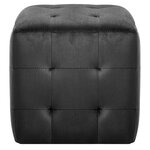 vidaXL 2 Pièces Poufs Noir 30 x 30 x 30 cm Tissu velours