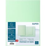 Paquet de 50 chemises 2 rabats SUPER 210g 24x32cm Vert clair x 5 EXACOMPTA
