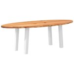 vidaXL Table à manger marron clair bois de chêne massif ovale
