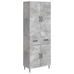 vidaXL Ensemble de Meubles 2 Pièces Gris béton 66 x 34 5 x 89 5 cm