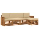 vidaXL Ensemble de canapés d'extérieur 5 pc Naturel et Beige