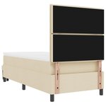 vidaXL Lit à ressorts avec tête de lit Crème 90 x 190 cm tissu