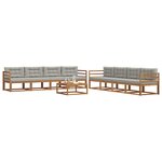 vidaXL Ensemble de canapés d'extérieur 9 Pièces Gris Naturel et Clair