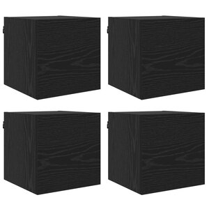 vidaXL Meuble TV mural 4 pc Chêne noir Bois d'ingénierie